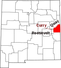 State map highlighting Curry&#32;County
