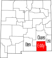 State map highlighting Eddy&#32;County