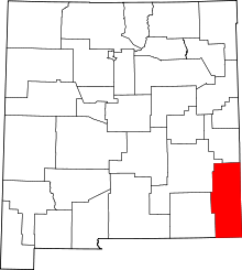 Map of New Mexico highlighting Lea County