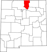 State map highlighting Taos&#32;County