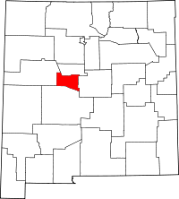 State map highlighting Valencia&#32;County