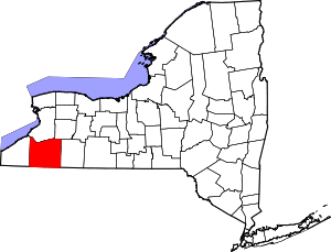 State map highlighting Cattaraugus&#32;County