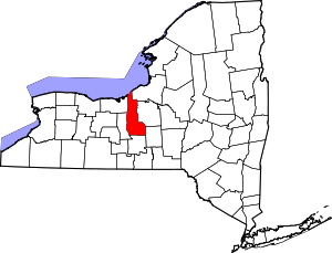 State map highlighting Cayuga&#32;County