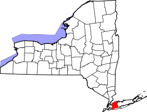 State map highlighting Nassau&#32;County
