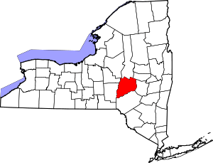 State map highlighting Otsego&#32;County