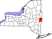 State map highlighting Rensselaer&#32;County