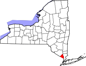 State map highlighting Rockland&#32;County