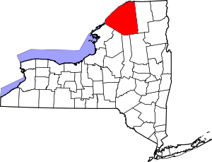 State map highlighting St. Lawrence&#32;County