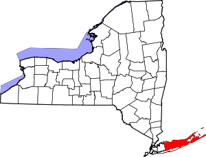State map highlighting Suffolk&#32;County