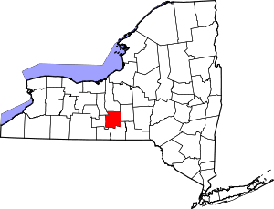 State map highlighting Tompkins&#32;County