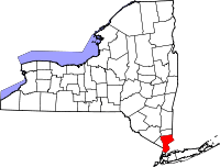 State map highlighting Westchester&#32;County