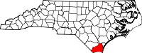 State map highlighting Brunswick&#32;County