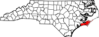 State map highlighting Carteret&#32;County