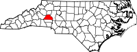 Map of North Carolina highlighting Catawba County