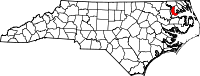State map highlighting Chowan&#32;County