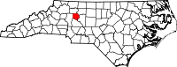 State map highlighting Davie&#32;County