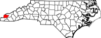 Map of North Carolina highlighting Graham County