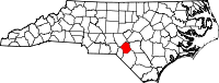 Map of North Carolina highlighting Hoke County