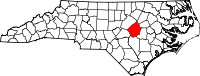 State map highlighting Johnston&#32;County