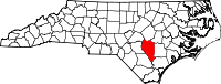 Map of North Carolina highlighting Sampson County