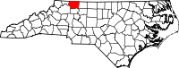 Map of North Carolina highlighting Surry County