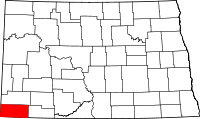 State map highlighting Bowman&#32;County