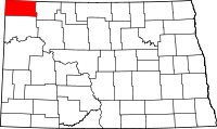 State map highlighting Divide&#32;County