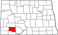 State map highlighting Hettinger&#32;County