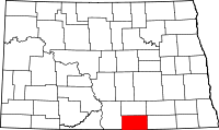 Map of North Dakota highlighting McIntosh County