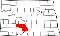 State map highlighting Morton&#32;County