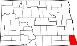 Map of North Dakota highlighting Richland County