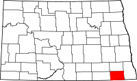 Map of North Dakota highlighting Sargent County