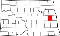 State map highlighting Steele&#32;County