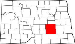 State map highlighting Stutsman&#32;County