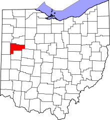 State map highlighting Auglaize&#32;County