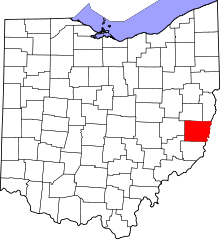 State map highlighting Belmont&#32;County
