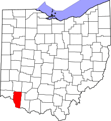 State map highlighting Clermont&#32;County