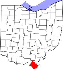 State map highlighting Lawrence&#32;County