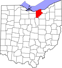 State map highlighting Lorain&#32;County