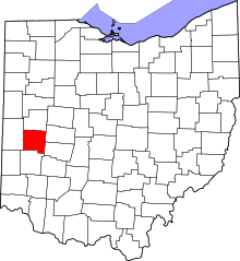 State map highlighting Miami&#32;County