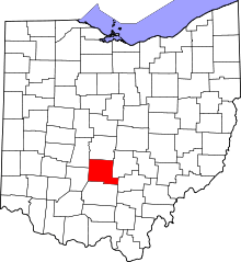 State map highlighting Pickaway&#32;County