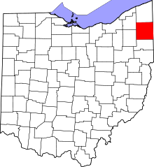 State map highlighting Trumbull&#32;County