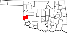 Map of Oklahoma highlighting Beckham County