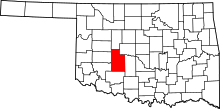 State map highlighting Caddo&#32;County