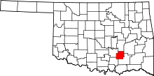 Map of Oklahoma highlighting Coal County
