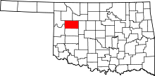 State map highlighting Dewey&#32;County