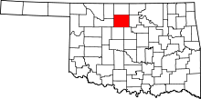 Map of Oklahoma highlighting Garfield County