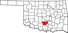Map of Oklahoma highlighting Garvin County