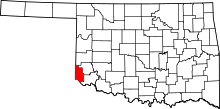 State map highlighting Harmon&#32;County