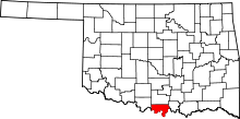 Map of Oklahoma highlighting Love County